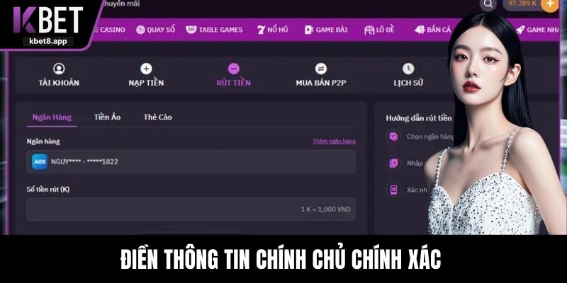 Điền thông tin chính chủ chính xác 
